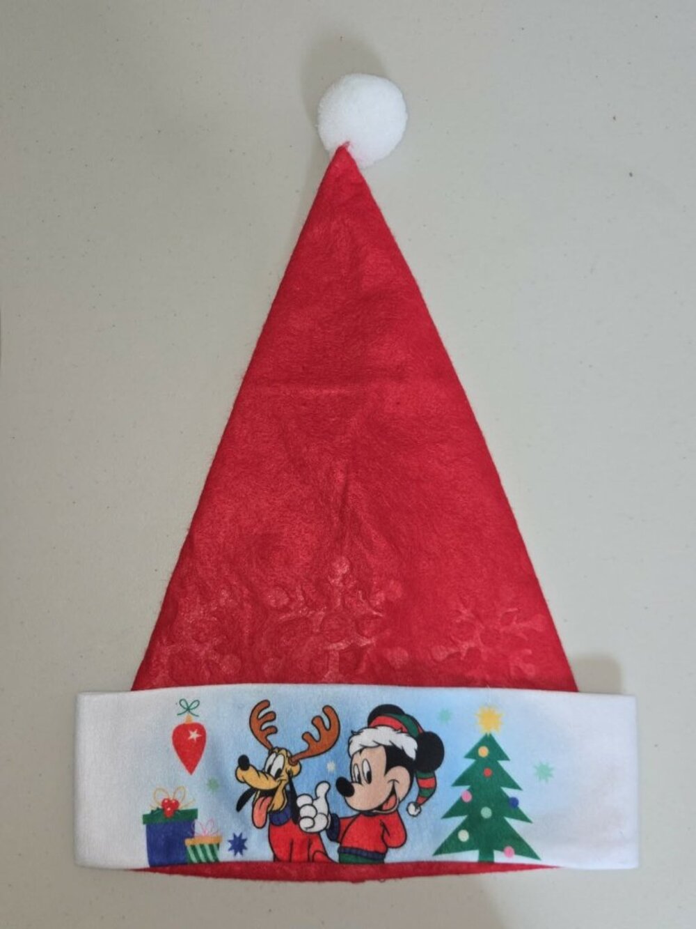 Mickey and Pluto Santa hat